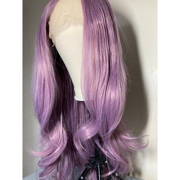 Long Purple Wavy Lace Front Wig - Picture 8 of 15